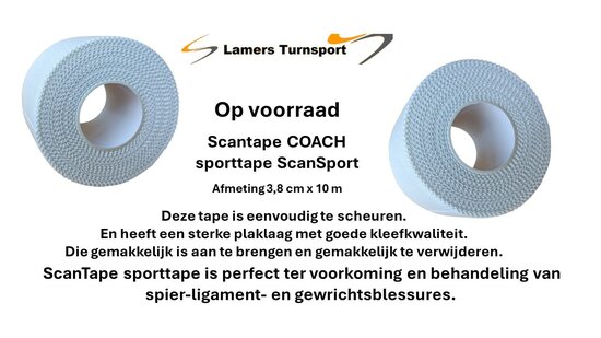 ScanTape COACH sporttape 3,8 cm x 9 meter www.lamers-turnsport.com