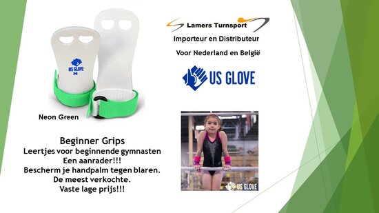 Beginners leertjes USGLOVE Neon Green www.lames-turnsport.com