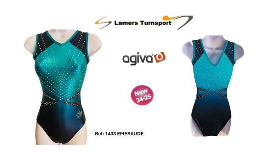 Dames mouwloos  elegant turnpakje www.lamers-turnsport.com