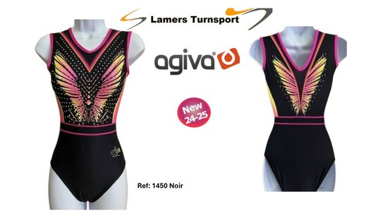 Agiva model 1450 Noir mouwloos www.lamers-turnsport.com