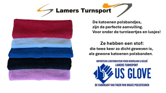 Badstof polsbanden 15 cm diverse kleuren www.lamers-turnsport.com