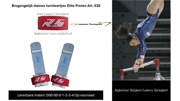 Dames leertjes brugongelijk van € 67,50 voor € 62,50 elite protec aanbieding www.reisport.nl www.lamers-turnsport